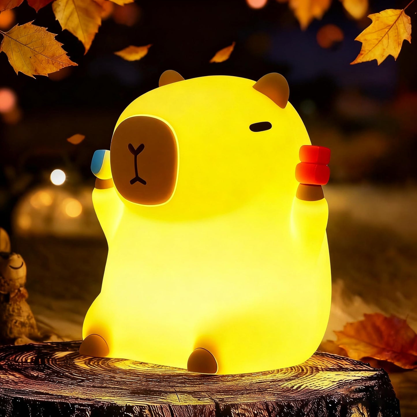 Capybara Night Light Lamp for Kids, Cute Silicone Touch Night Lamp Dimmable LED Nightlight with Timer, Rechargeable Bedside Toddler Light for Bedroom Nursery Decor, Gifts for Baby Boys Girls