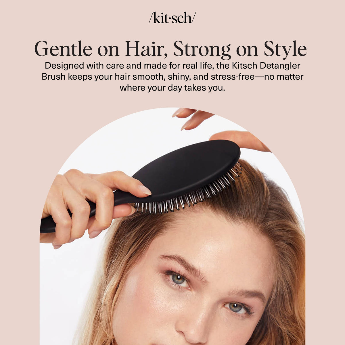 Kitsch Wet Dry Brush Detangler, Hair Brush for Women - Flexi Black