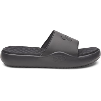 Under Armour Men's Ignite Pro 8 Fixed Band Slides Sandal, (001) Black/Black/Black, 10