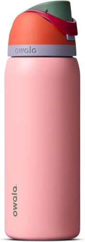 Owala FreeSip Insulated Stainless Steel Water Bottle with Straw, BPA-Free Sports Water Bottle, Great for Travel, 32 Oz, Sugar High