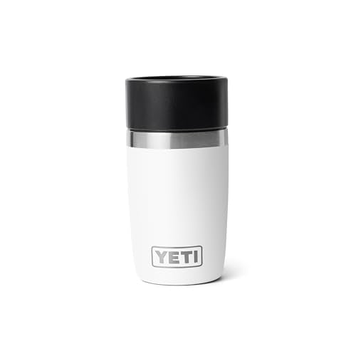 YETI Rambler 8 oz Travel Bottle, Stainless Steel, Vacuum Insulated, White | Double-Wall Vacuum Insulated, LeakProof Commuter Cap, Spill Proof, BPA-Free, Dishwasher Safe, Hot & Cold, Portable Tumbler