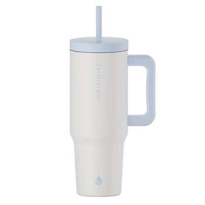 GROSCHE Aspen Insulated Tumbler with Straw & Lid, 40oz, Frost White