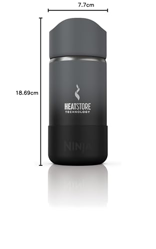 Ninja Sip Perfect 12oz Travel Mug, Brings Hot Drinks to Sippable Temperature in Minutes, Stainless Steel, Leak Proof, Dishwasher Safe, Metal Insulated Tumbler, Black, DW1203CBK