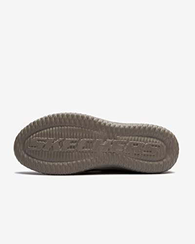 Skechers USA Men's Men's Delson 3.0-Ezra Leather Bungee Lace Slip On Sneaker, Brown, 14
