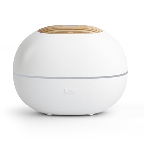 White Oval Aromatherapy Essential Oil Diffuser with 7-Color LED Lights and Automatic Shut-Off, Home Ultrasonic, 100ml Samll Essential Oil Diffuser - White