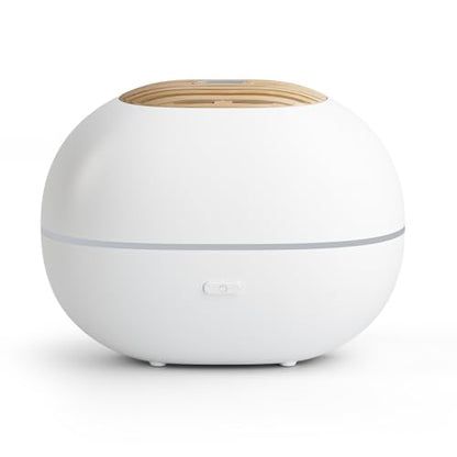 White Oval Aromatherapy Essential Oil Diffuser with 7-Color LED Lights and Automatic Shut-Off, Home Ultrasonic, 100ml Samll Essential Oil Diffuser - White