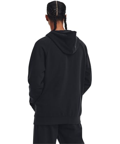 Under Armour Men's Rival Fleece Logo Hoodie, (001) Black / / White, Large