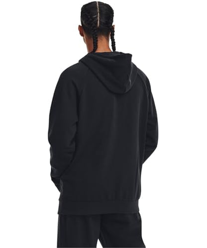 Under Armour Men's Rival Fleece Logo Hoodie, (001) Black / / White, Large
