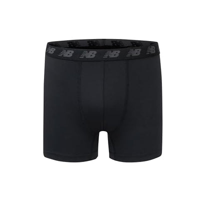 New Balance Boys' 3.5" Underwear, Performance Boxer Briefs (4 Pack), Magnet Print/Team Red/Black/Team Red Print, X-Large