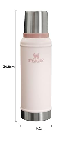 Stanley Classic Legendary Vacuum Bottle 1.0 qt | Wide Mouth with Leakproof Cup Lid | Keep Drinks Hot or Cold | Packable for Travel | Insulated Stainless Steel Thermal Bottle | BPA-Free | Rose Quartz