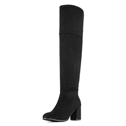 DREAM PAIRS Women's Over the Knee Thigh High Tall Boots,Black,7