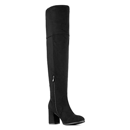 DREAM PAIRS Women's Over the Knee Thigh High Tall Boots,Black,7