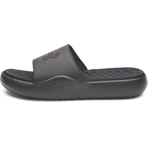 Under Armour Men's Ignite Pro 8 Fixed Band Slides Sandal, (001) Black/Black/Black, 10