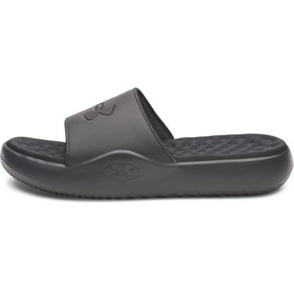 Under Armour Men's Ignite Pro 8 Fixed Band Slides Sandal, (001) Black/Black/Black, 10