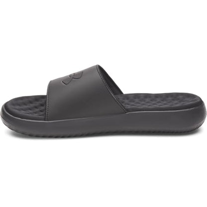 Under Armour Men's Ignite Pro 8 Fixed Band Slides Sandal, (001) Black/Black/Black, 10
