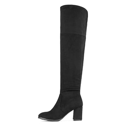 DREAM PAIRS Women's Over the Knee Thigh High Tall Boots,Black,7
