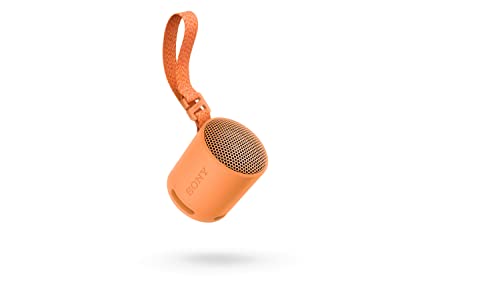 Sony SRS-XB100 Wireless Bluetooth Portable Lightweight Super-Compact Travel Speaker, Extra-Durable IP67 Waterproof & Dustproof, 16 Hour Battery, Versatile Strap, and Hands-Free Calling, Orange New