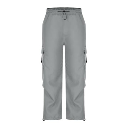 Jogging Pants for Women Cargo Pants Women Baggy Elastic Wide Leg Jogging Sweatpants Fall Casual Plus Size Trousers for Outdoor Travel Hiking Dark Gray XS