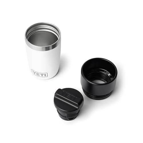 YETI Rambler 8 oz Travel Bottle, Stainless Steel, Vacuum Insulated, White | Double-Wall Vacuum Insulated, LeakProof Commuter Cap, Spill Proof, BPA-Free, Dishwasher Safe, Hot & Cold, Portable Tumbler
