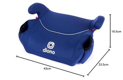 Diono Solana 2022, No Latch, Single Backless Booster Car Seat, Lightweight, Machine Washable Covers, Cup Holders, Blue