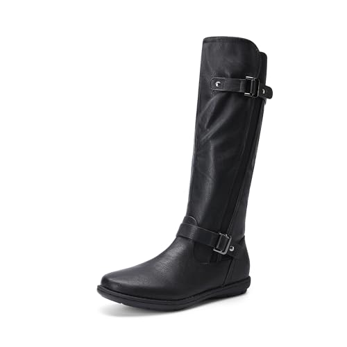 DREAM PAIRS Women Knee High Faux Fur Lined Boots,Black,11