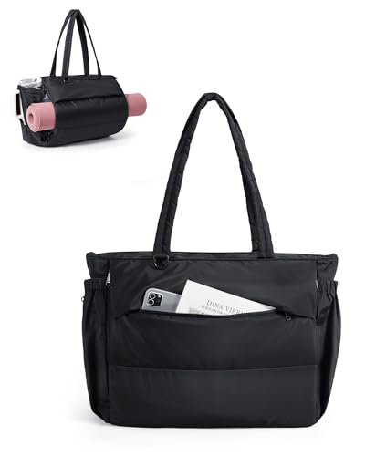 BAGSMART Yoga Mat Bag for Women, 22L Sport Gym Tote Bag with Bottle Pocket