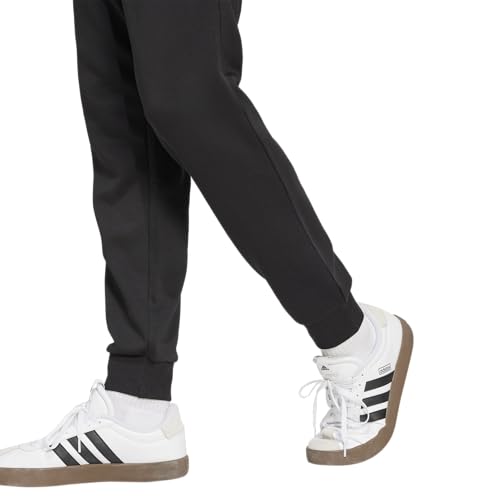 Adidas Mens Essentials Feel Cozy Fleece Sportswear Pants,Black/White,Medium