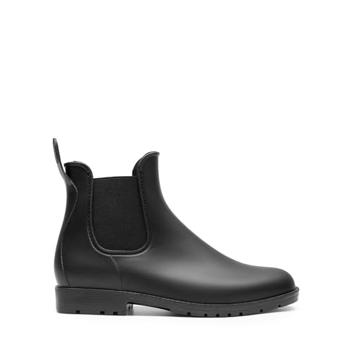 DREAM PAIRS Women's Rain Rubber Boots,Black,10
