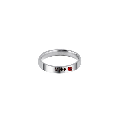 1PCS Custom Name Rings for Friend, Personalized Stacking Ring Engraved Birthstone Dainty Ring for Women Promise Rings for Her (6)
