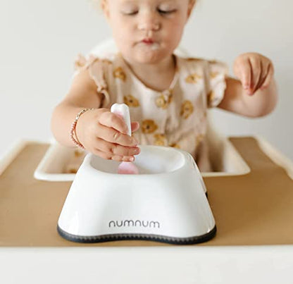 NumNum Beginner Bowl for Babies & Toddlers, BPA-Free Silicone Baby Led Weaning Bowl with Non-Slip Base, Self-Feeding Baby Dish for 6+ Months, Easy-to-Clean Feeding Essential and GOOtensils