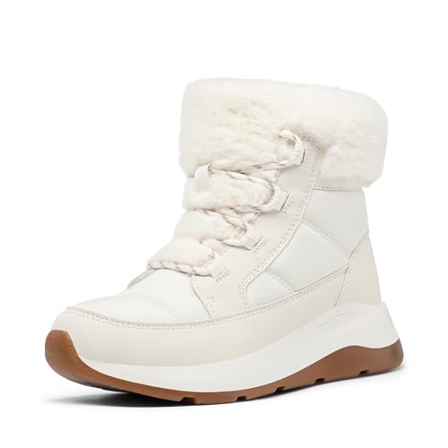 DREAM PAIRS Women's Waterproof Ankle Winter Snow Boots,Off-White,7