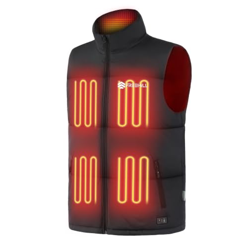 FREEHILL Men's Heated Puffer Vest, -22°F Outdoor Work Hunting Ice Fishing,M