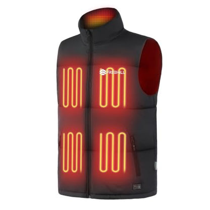 FREEHILL Men's Heated Puffer Vest, -22°F Outdoor Work Hunting Ice Fishing,M