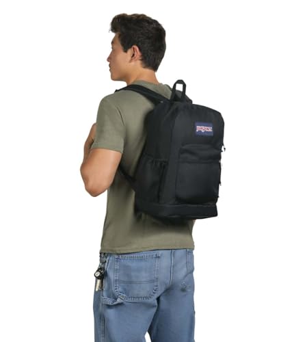 JanSport Cross Town Plus Laptop 26L Backpack, Black | 15 inch Padded Laptop Sleeve, Water Bottle Pocket, Commuter Rucksack for Travel