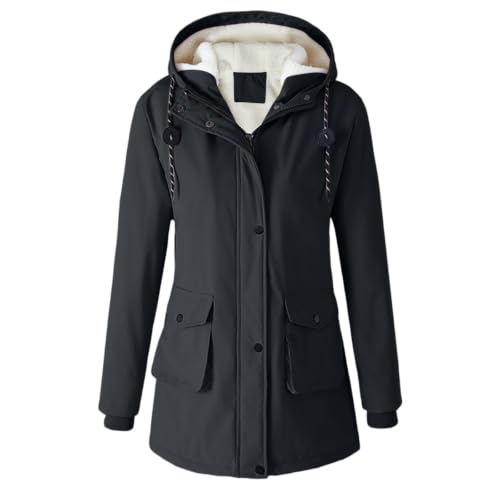 Generic Manteau Automne Femme, Women Ski Jackets Fleece Lined Rain Coats
