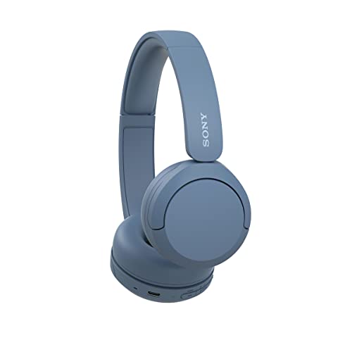 Sony WH-CH520 Wireless Headphones Bluetooth On-Ear Headset with Microphones, Blue