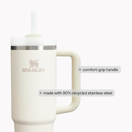 Stanley Quencher H2.0 Tumbler with Handle and Straw 40 oz Flowstate 3-Position Lid Cup Holder Compatible for Travel Insulated Stainless Steel Cup BPA-Free Meadow