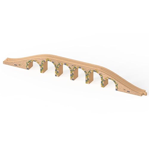 Orbrium Toys 6 Arches Viaduct Bridge for Wooden Railway Track Fits Thomas Trains Brio Set