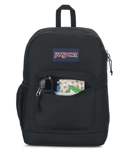 JanSport Cross Town Plus Laptop 26L Backpack, Black | 15 inch Padded Laptop Sleeve, Water Bottle Pocket, Commuter Rucksack for Travel