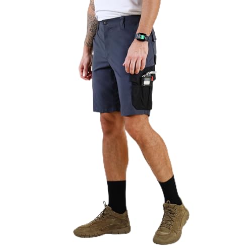 CALECARPEN Work Shorts for Men Construction Mens Workwear Utility Cargo Stretch Water Repellent Tactical Loose Fit Short