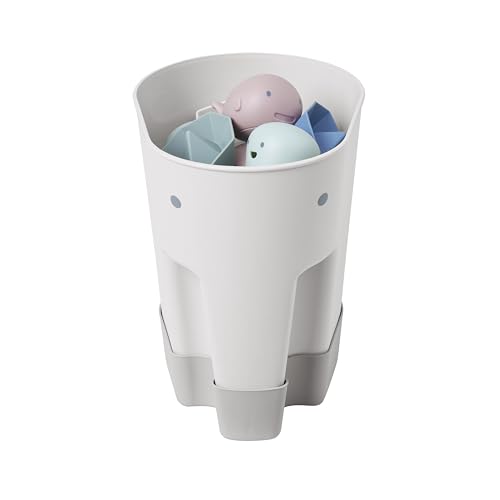 Shnuggle Ellie Bath Toy Storage Scoop | Baby & Toddler Bath Toy Drying Caddy with Drip Tray - Taupe