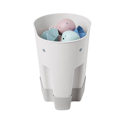 Shnuggle Ellie Bath Toy Storage Scoop | Baby & Toddler Bath Toy Drying Caddy with Drip Tray - Taupe