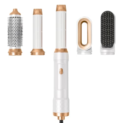 TANSHINE 5-in-1 Hair Dryer Brush, Detachable Auto-Wrap Styler, Gold