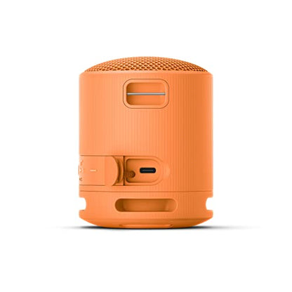 Sony SRS-XB100 Wireless Bluetooth Portable Lightweight Super-Compact Travel Speaker, Extra-Durable IP67 Waterproof & Dustproof, 16 Hour Battery, Versatile Strap, and Hands-Free Calling, Orange New