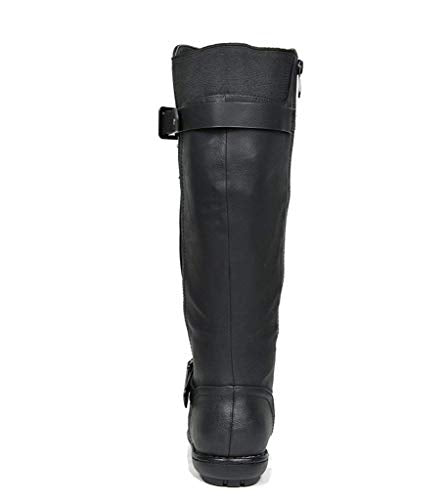 DREAM PAIRS Women Knee High Faux Fur Lined Boots,Black,11