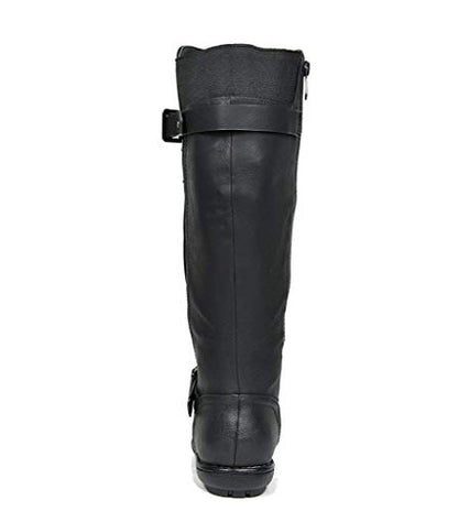 DREAM PAIRS Women Knee High Faux Fur Lined Boots,Black,11