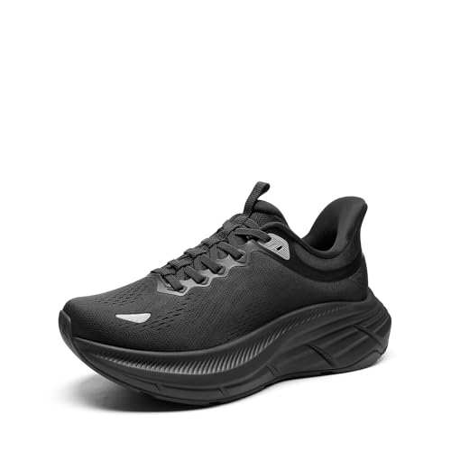 NORTIV 8 Women's Slip On Running Walking Shoes,All Black,7