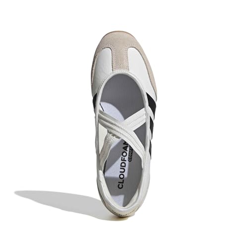 adidas Women's Barreda Mary Jane, White/Black/Gum, 8