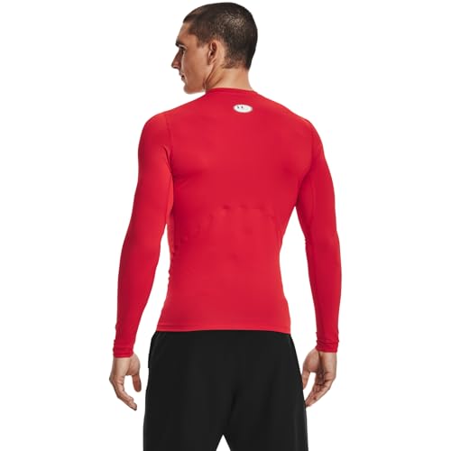 Under Armour Men's Armour HeatGear Compression Long-Sleeve T-Shirt , Red (600)/White, Large
