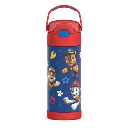 THERMOS FUNTAINER Water Bottle with Straw, 14oz, Paw Patrol Boy | Kids Stainless Steel Insulated Water Bottle, Keeps Drinks Cold Longer for School & Play, BPA-Free